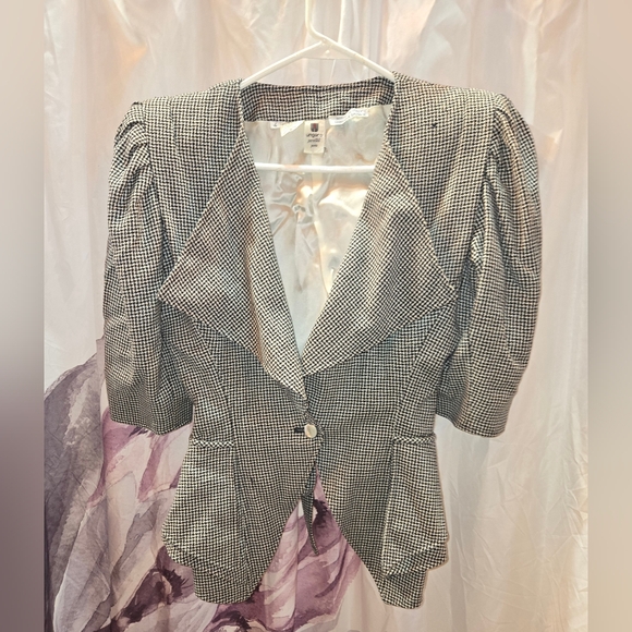 Vintage Ungaro parallele paris houndstooth mother of pearl buttons jacket size 4 - Picture 4 of 7